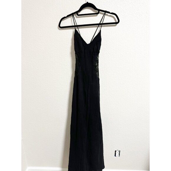 SABO Womens Harlie Maxi Dress Strappy Lace Cut Out Open Back Sleeveless Large - Picture 3 of 7